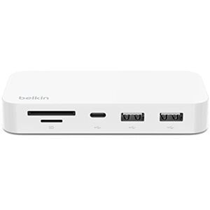 Belkin 6-in-1 USB Type C Hub, iMac 24 inch Rear Mounted Docking Station with SD & microSD Card Reader, Gigabit Ethernet, 2 USB A Ports, and USB C Port for Fast Data Transfers and Peripherals