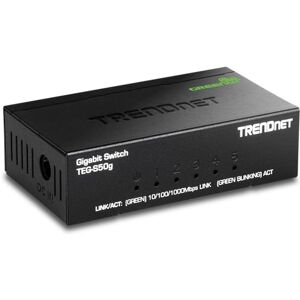 TRENDnet 5-Port Unmanaged Gigabit GREENnet Desktop Metal Switch, TEG-S50g,Ethernet Splitter, Ethernet/Network Switch, 5 x Gigabit Ports, Fanless, 10 Gbps Switching Fabric, Black TRENDnet 5-Port Unmanaged Gigabit GREENnet Desktop Metal Switch, TEG-S50g,Ethernet Splitter, Ethernet/Network Switch, 5 x Gigabit Ports, Fanless, 10 Gbps Switching Fabric, Black