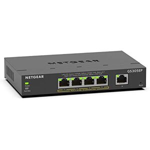 Netgear 5 Port Gigabit Ethernet Smart Managed Plus PoE Switch (GS305EP) with 4 x PoE+ @ 63 W, Desktop/Wall mount Netgear 5 Port Gigabit Ethernet Smart Managed Plus PoE Switch (GS305EP) with 4 x PoE+ @ 63 W, Desktop/Wall mount