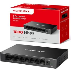 Mercusys MS108GS 8-Port Gigabit Network Switch, 8× 10/100/1000Mbps Ports, Multiple Installation Ethernet Splitter, Auto-Negotiation, Auto-MDI/MDIX, Power Saving, Metal case, No Configuration Required Mercusys MS108GS 8-Port Gigabit Network Switch, 8× 10/100/1000Mbps Ports, Multiple Installation Ethernet Splitter, Auto-Negotiation, Auto-MDI/MDIX, Power Saving, Metal case, No Configuration Required