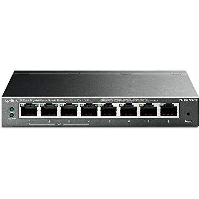 TP-LINK TL-SG108PE 8 Port Gigabit PoE+ Switch, 4× PoE+ Ports (Up to 64W) Easy Smart Network Switch, VLAN, QoS, Fanless Design, low energy consumption TP-LINK TL-SG108PE 8 Port Gigabit PoE+ Switch, 4× PoE+ Ports (Up to 64W) Easy Smart Network Switch, VLAN, QoS, Fanless Design, low energy consumption