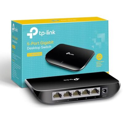 TP-LINK TL-SG1005D, 5 Port Gigabit Ethernet Network Switch, Ethernet Splitter, Hub, Desktop and Wall-Mounting, Plastic Case, Plug and Play, Energy-Saving, Black TP-LINK TL-SG1005D, 5 Port Gigabit Ethernet Network Switch, Ethernet Splitter, Hub, Desktop and Wall-Mounting, Plastic Case, Plug and Play, Energy-Saving, Black