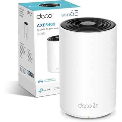 TP-LINK Deco XE75 AXE5400Mbps WiFi 6E Mesh System, 8K/4K Streaming, Online Meeting, AI-Driven Mesh, Deco Extender, Covers 2,900 ft2, Connect 200 Devices, Alexa, Easy Setup, Homeshield TP-LINK Deco XE75 AXE5400Mbps WiFi 6E Mesh System, 8K/4K Streaming, Online Meeting, AI-Driven Mesh, Deco Extender, Covers 2,900 ft2, Connect 200 Devices, Alexa, Easy Setup, Homeshield