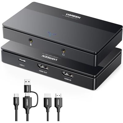 UGREEN Video Capture Card HDMI to USB C Streaming Device 1080P 60fps Game Audio Record 4K Loop Passthrough Compatible with Switch PS5 PS4 Xbox TV Stick iPad DSLR Camera MacBook Laptop PC Quest 3 UGREEN Video Capture Card HDMI to USB C Streaming Device 1080P 60fps Game Audio Record 4K Loop Passthrough Compatible with Switch PS5 PS4 Xbox TV Stick iPad DSLR Camera MacBook Laptop PC Quest 3