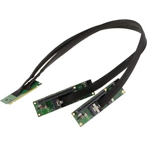 KALEA-INFORMATIQUE PCIe Gen 4.0 x16 to 2 Port x8 Bifurcation Riser Extension Cable 32GB/s Gen4 KALEA-INFORMATIQUE PCIe Gen 4.0 x16 to 2 Port x8 Bifurcation Riser Extension Cable 32GB/s Gen4