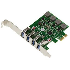 KALEA-INFORMATIQUE PCI EXPRESS PCIe to USB 3.0 controller card 4 horizontal USB3 TYPE A ports, with Via VLI VL805 chipset. Low and high profile brackets. Self-powered. HIGH POWER 8A. KALEA-INFORMATIQUE PCI EXPRESS PCIe to USB 3.0 controller card 4 horizontal USB3 TYPE A ports, with Via VLI VL805 chipset. Low and high profile brackets. Self-powered. HIGH POWER 8A.