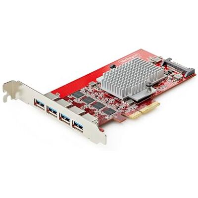 StarTech 4-Port USB-A 10Gbps PCIe Card, 4x Independent USB 3.2 Controllers, PCI Express 3.0 Expansion Card, TAA StarTech 4-Port USB-A 10Gbps PCIe Card, 4x Independent USB 3.2 Controllers, PCI Express 3.0 Expansion Card, TAA