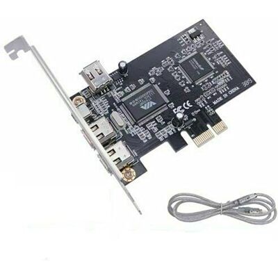 Multibao PCIe 3 Ports 1394A Firewire Expansion Card, PCI Express (1X) to External IEEE 1394 Adapter Controller (2 x 6 Pin + 1 x 4 Pin) for Windows 7/8/Mac OS with Low Profile Bracket and Cable Multibao PCIe 3 Ports 1394A Firewire Expansion Card, PCI Express (1X) to External IEEE 1394 Adapter Controller (2 x 6 Pin + 1 x 4 Pin) for Windows 7/8/Mac OS with Low Profile Bracket and Cable