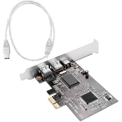Znchgdtre Fire Wire PCIe Controller Card 4-Pin Internal Port for Desktop Includes a 4-pin internal FireWire port with 100/200/400 Mbps throughput. Znchgdtre Fire Wire PCIe Controller Card 4-Pin Internal Port for Desktop Includes a 4-pin internal FireWire port with 100/200/400 Mbps throughput.
