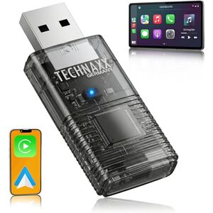 Technaxx Wireless CarPlay Adapter & Android Auto Wireless Adapter – Upgrade from Wired to Wireless, 2.4/5GHz WiFi & Bluetooth 4.2, Plug & Play USB Dongle with USB-C & 90° Adapter – TX-346 Technaxx Wireless CarPlay Adapter & Android Auto Wireless Adapter – Upgrade from Wired to Wireless, 2.4/5GHz WiFi & Bluetooth 4.2, Plug & Play USB Dongle with USB-C & 90° Adapter – TX-346