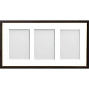 Frame Company Drayton Multi Aperture Photo Frame, Black with Gold Inset, 20x10 for 7x5 inch (x3) Frame Company Drayton Multi Aperture Photo Frame, Black with Gold Inset, 20x10 for 7x5 inch (x3)