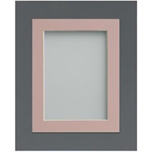 Frame Company Watson Grey Picture Photo Frame fitted with Perspex, 14x11 inch with Pink Mount for image size 12x8 inch Frame Company Watson Grey Picture Photo Frame fitted with Perspex, 14x11 inch with Pink Mount for image size 12x8 inch