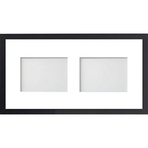 Frame Company Allington Range 20x10-inch Black Picture Photo Frame with White 2-Aperture Mount for Image Size 7x5-inch (Landscape) Frame Company Allington Range 20x10-inch Black Picture Photo Frame with White 2-Aperture Mount for Image Size 7x5-inch (Landscape)