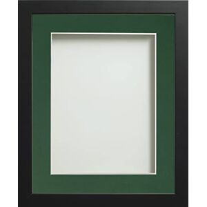 Frame Company Connolly Range Black Wooden Picture Photo Frame with Bottle Green Mount, 10x8 for pic size 8x6 *Choice of Sizes* Fitted with Real Glass Frame Company Connolly Range Black Wooden Picture Photo Frame with Bottle Green Mount, 10x8 for pic size 8x6 *Choice of Sizes* Fitted with Real Glass