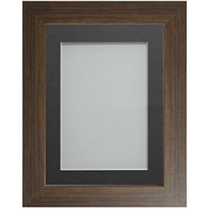 Frame Company Watson Brown Picture Photo Frame fitted with Perspex, A1 with Grey Mount for image size A2 Frame Company Watson Brown Picture Photo Frame fitted with Perspex, A1 with Grey Mount for image size A2