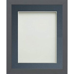 Frame Company Allington Grey Photo Frame with Blue Mount, 9x7 for 8x6 inch, fitted with perspex Frame Company Allington Grey Photo Frame with Blue Mount, 9x7 for 8x6 inch, fitted with perspex