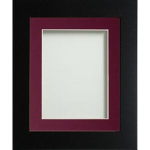 Frame Company Watson Matte Black Picture Photo Frame fitted with Perspex, A1 with Plum Mount for image size A2 Frame Company Watson Matte Black Picture Photo Frame fitted with Perspex, A1 with Plum Mount for image size A2