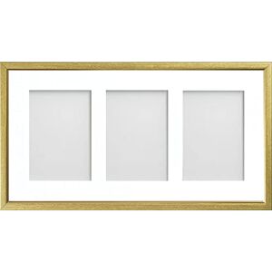 Frame Company Drayton Multi Aperture Photo Frame, Gold with Gold Inset, 20x10 for 7x5 inch (x3) Frame Company Drayton Multi Aperture Photo Frame, Gold with Gold Inset, 20x10 for 7x5 inch (x3)
