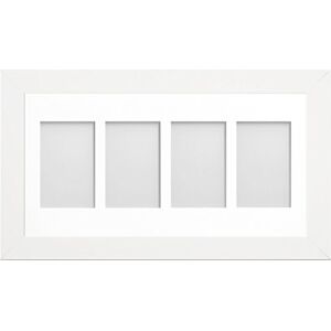 Frame Company Watson White Multi-Aperture Photo Frame with Mount, 20x10 for 6x4 (x4 P) * Choice of Frame Colour and Mount Design* NEW Frame Company Watson White Multi-Aperture Photo Frame with Mount, 20x10 for 6x4 (x4 P) * Choice of Frame Colour and Mount Design* NEW