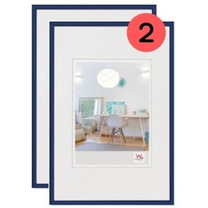 walther design Picture Frame Blue 40 x 50 cm Twin Pack, New Lifestyle Plastic Frame KV050LD walther design Picture Frame Blue 40 x 50 cm Twin Pack, New Lifestyle Plastic Frame KV050LD
