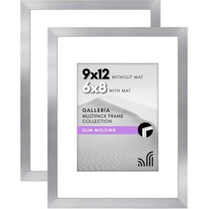 Americanflat 9x12 Picture Frame Set of 2 in Silver Use as 6x8 Picture Frame with Mat or 9x12 Frame Without Mat Collage Picture Frames with Plexiglass Cover for Horizontal or Vertical Display Americanflat 9x12 Picture Frame Set of 2 in Silver Use as 6x8 Picture Frame with Mat or 9x12 Frame Without Mat Collage Picture Frames with Plexiglass Cover for Horizontal or Vertical Display
