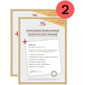 walther design Picture Frame Gold 21 x 29,7 cm (DIN A4) with Art Glass Double Pack, New Lifestyle Plastic Frame KVX130GD walther design Picture Frame Gold 21 x 29,7 cm (DIN A4) with Art Glass Double Pack, New Lifestyle Plastic Frame KVX130GD