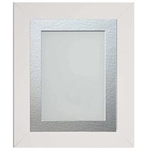 Frame Company Watson White Picture Photo Frame fitted with Perspex, A1 with Silver Mount for image size A2 Frame Company Watson White Picture Photo Frame fitted with Perspex, A1 with Silver Mount for image size A2