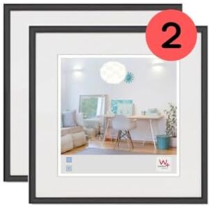 walther design Picture Frame Black 20 x 20 cm Twin Pack, New Lifestyle Plastic Frame KV220BD walther design Picture Frame Black 20 x 20 cm Twin Pack, New Lifestyle Plastic Frame KV220BD