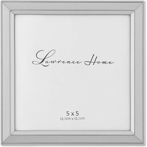 Lawrence Frames 750155 Brushed Silver Plated 5x5 Metal Picture Frame Shiny Inner Edge Lawrence Frames 750155 Brushed Silver Plated 5x5 Metal Picture Frame Shiny Inner Edge