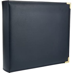 Pioneer 3-Ring Sewn Cover Album 12"X12"-Navy Blue Oxford, Faux Leather Pioneer 3-Ring Sewn Cover Album 12"X12"-Navy Blue Oxford, Faux Leather