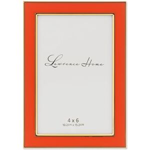 Lawrence Frames Metal and Enamel Picture Frame, Orange, 4x6 Lawrence Frames Metal and Enamel Picture Frame, Orange, 4x6