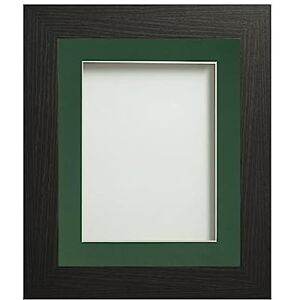 Frame Company Watson Black Picture Photo Frame fitted with Perspex, 9x7 inch with Bottle Green Mount for image size 8x6 inch Frame Company Watson Black Picture Photo Frame fitted with Perspex, 9x7 inch with Bottle Green Mount for image size 8x6 inch