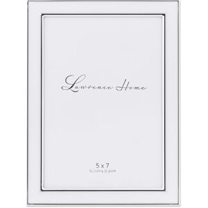 Lawrence Frames Silver Plated Metal with White Enamel Picture Frame, White, 5x7 Lawrence Frames Silver Plated Metal with White Enamel Picture Frame, White, 5x7