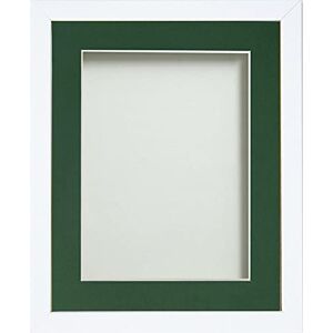 Frame Company Jellybean Range White Wooden 12x12 inch Picture Photo Frame with Bottle Green Mount for Image 10x10 inch * Choice of Colours & Sizes* Fitted with Perspex Frame Company Jellybean Range White Wooden 12x12 inch Picture Photo Frame with Bottle Green Mount for Image 10x10 inch * Choice of Colours & Sizes* Fitted with Perspex
