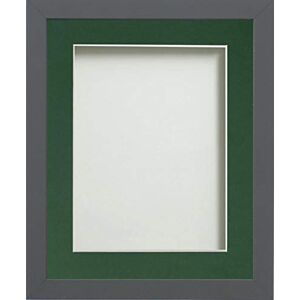 Frame Company Allington Grey Photo Frame with Bottle Green Mount, 9x7 for 8x6 inch, fitted with perspex Frame Company Allington Grey Photo Frame with Bottle Green Mount, 9x7 for 8x6 inch, fitted with perspex