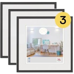 walther design Picture Frame Black 30 x 30 cm 3-Pack, New Lifestyle Plastic Frame KV330B3 walther design Picture Frame Black 30 x 30 cm 3-Pack, New Lifestyle Plastic Frame KV330B3