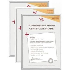 walther design Picture Frame Silver 21 x 29,7 cm (DIN A4) with Art Glass 3-Pack, New Lifestyle Plastic Frame KVX130S3 walther design Picture Frame Silver 21 x 29,7 cm (DIN A4) with Art Glass 3-Pack, New Lifestyle Plastic Frame KVX130S3