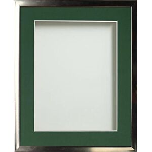 Frame Company Drayton Range Chrome Effect Photo Frame with Bottle Green Mount, A3 for image size A4 Frame Company Drayton Range Chrome Effect Photo Frame with Bottle Green Mount, A3 for image size A4