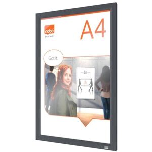 Nobo A4 Poster Frame With Black Clip Frame, Wall Mountable Sign Holder, Through Corner Fixing, Mitred Corners, Impression Pro, Black, 1915579 Nobo A4 Poster Frame With Black Clip Frame, Wall Mountable Sign Holder, Through Corner Fixing, Mitred Corners, Impression Pro, Black, 1915579