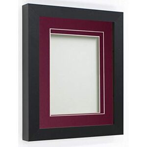 Frame Company Rickman Box 3D Photo Frame, Wood, Black with Plum Mount, 16x12 for Image Size 14x10 inch Frame Company Rickman Box 3D Photo Frame, Wood, Black with Plum Mount, 16x12 for Image Size 14x10 inch