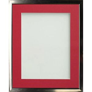 Frame Company Drayton Range Chrome Effect Photo Frame with Red Mount, A3 for image size A4 Frame Company Drayton Range Chrome Effect Photo Frame with Red Mount, A3 for image size A4