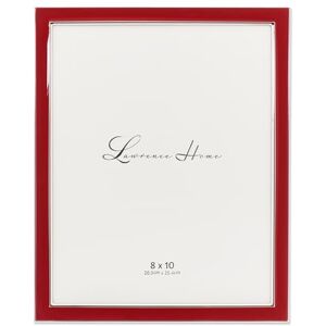 Lawrence Frames Silver Plated 8 by 10 Metal with Red Enamel Picture Frame 8x10 Lawrence Frames Silver Plated 8 by 10 Metal with Red Enamel Picture Frame 8x10