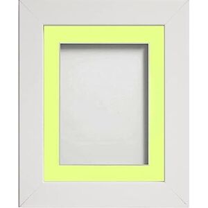 Frame Company Watson White Picture Photo Frame fitted with Perspex, 10x10 inch with Lemon Bon Bon Mount for image size 5x5 inch Frame Company Watson White Picture Photo Frame fitted with Perspex, 10x10 inch with Lemon Bon Bon Mount for image size 5x5 inch