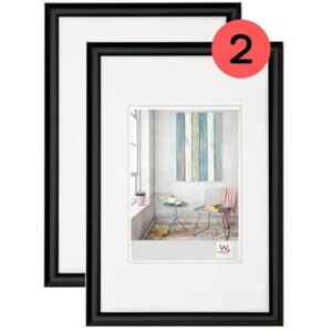 walther design Picture Frame Black 30 x 45 cm Twin Pack, Trendstyle Plastic Frame KP045BD walther design Picture Frame Black 30 x 45 cm Twin Pack, Trendstyle Plastic Frame KP045BD