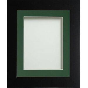 Frame Company Watson Matte Black Picture Photo Frame fitted with Perspex, A1 with Bottle Green Mount for image size A2 Frame Company Watson Matte Black Picture Photo Frame fitted with Perspex, A1 with Bottle Green Mount for image size A2
