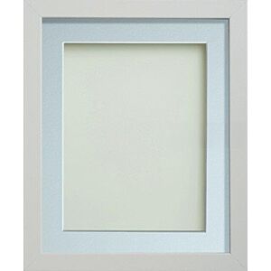 Frame Company Allington White Photo Frame with Light Blue Mount, 12x10 for 9x7 inch, fitted with perspex Frame Company Allington White Photo Frame with Light Blue Mount, 12x10 for 9x7 inch, fitted with perspex