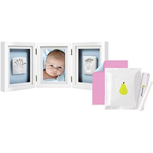 Pearhead P63006 Newborn Baby Handprint and Footprint Deluxe Photo Frame & No Bake Impression Kit, First Year Keepsake, White Pearhead P63006 Newborn Baby Handprint and Footprint Deluxe Photo Frame & No Bake Impression Kit, First Year Keepsake, White