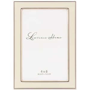 Lawrence Frames Metal and Enamel Picture Frame, Ivory, 4x6 Lawrence Frames Metal and Enamel Picture Frame, Ivory, 4x6