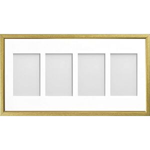 Frame Company Drayton Multi Aperture Photo Frame, Gold with Gold Inset, 20x10 for 6x4 inch (x4) Frame Company Drayton Multi Aperture Photo Frame, Gold with Gold Inset, 20x10 for 6x4 inch (x4)