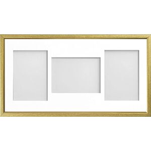 Frame Company Drayton Multi Aperture Photo Frame, Gold with Gold Inset, 20x10 for 7x5 inch (x3 PLP) Frame Company Drayton Multi Aperture Photo Frame, Gold with Gold Inset, 20x10 for 7x5 inch (x3 PLP)
